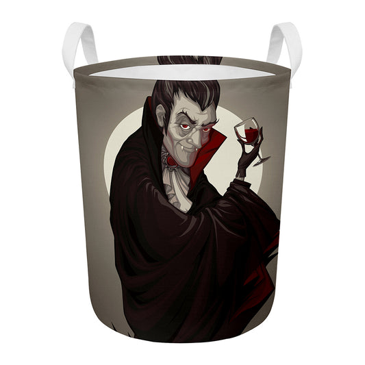 Count Dracula Print Round Laundry Basket