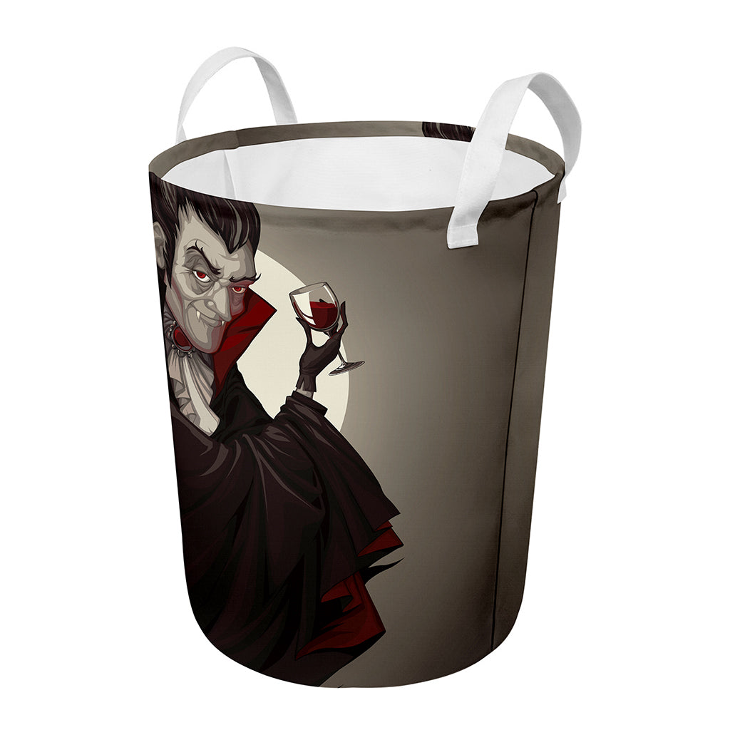Count Dracula Print Round Laundry Basket