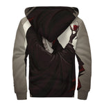 Count Dracula Print Sherpa Lined Zip Up Hoodie