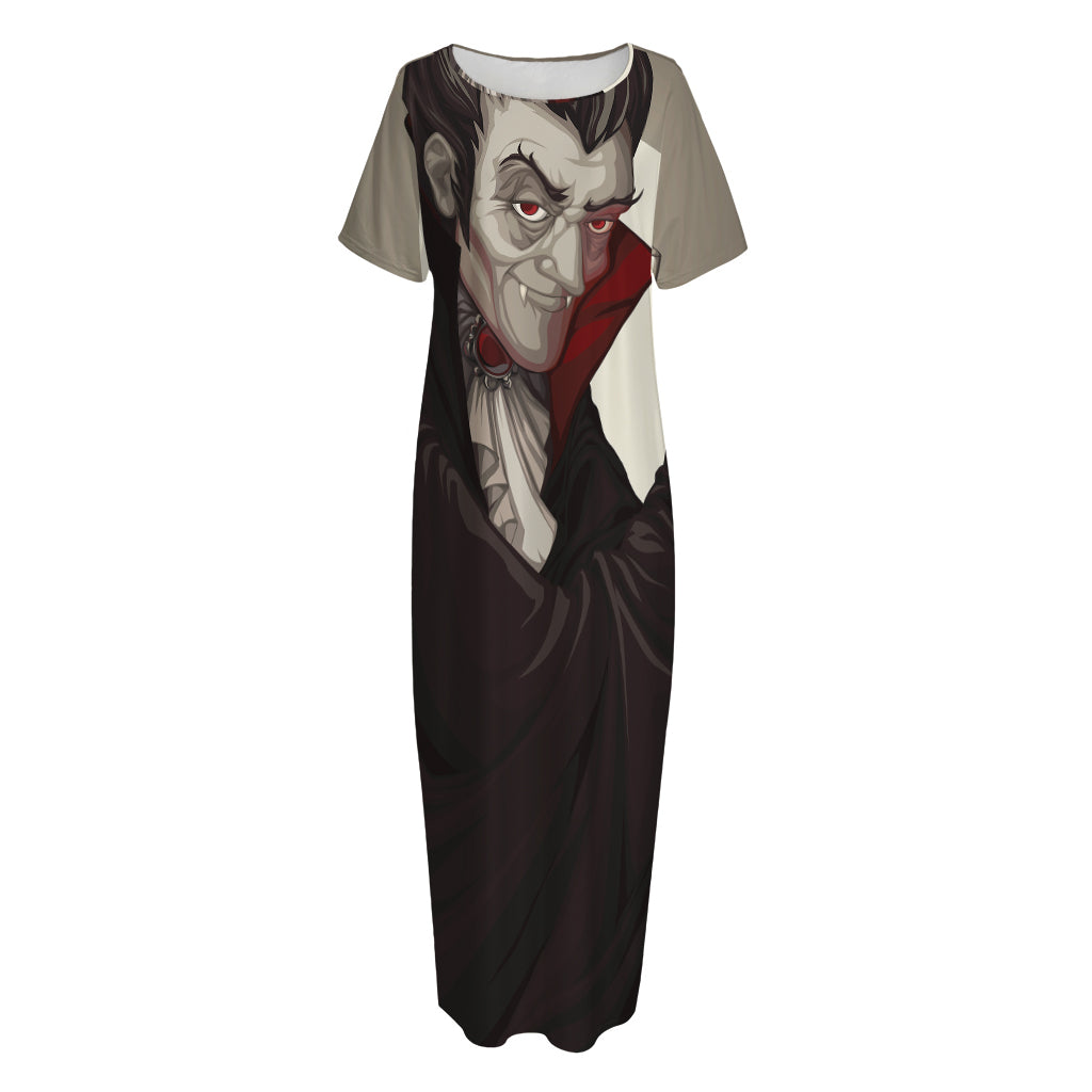 Count Dracula Print Short Sleeve Long Nightdress