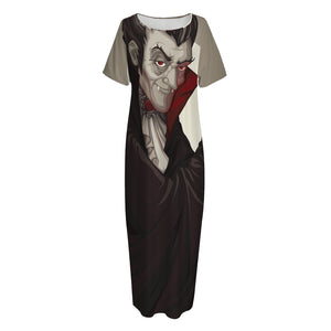 Count Dracula Print Short Sleeve Long Nightdress