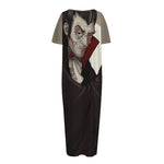 Count Dracula Print Short Sleeve Long Nightdress