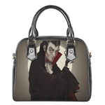 Count Dracula Print Shoulder Handbag