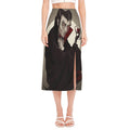 Count Dracula Print Side Slit Midi Skirt
