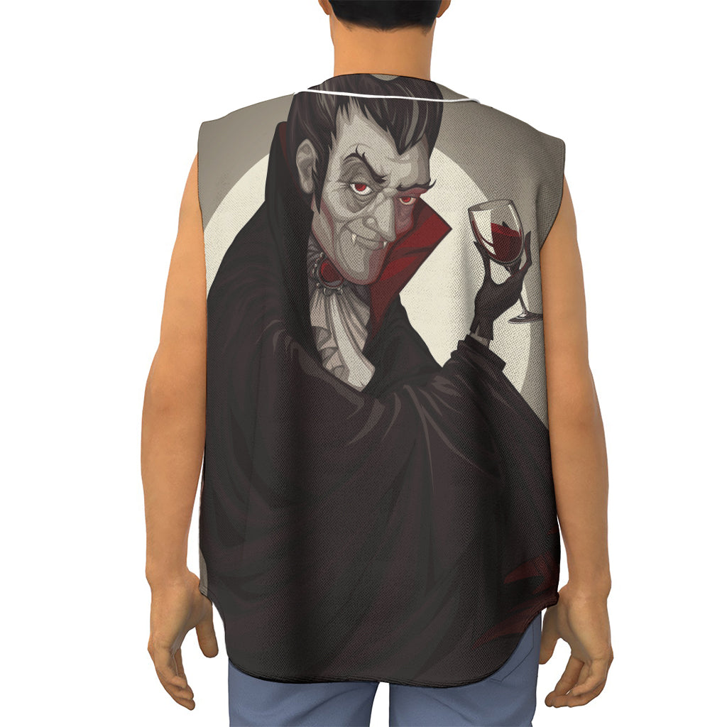 Count Dracula Print Sleeveless Baseball Jersey