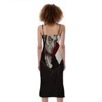 Count Dracula Print Slim Fit Midi Cami Dress