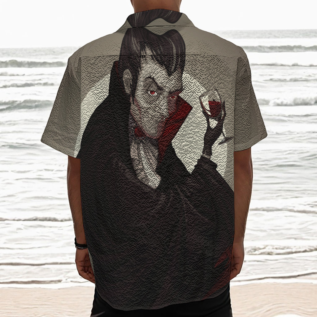 Count Dracula Print Textured Short Sleeve Shirt