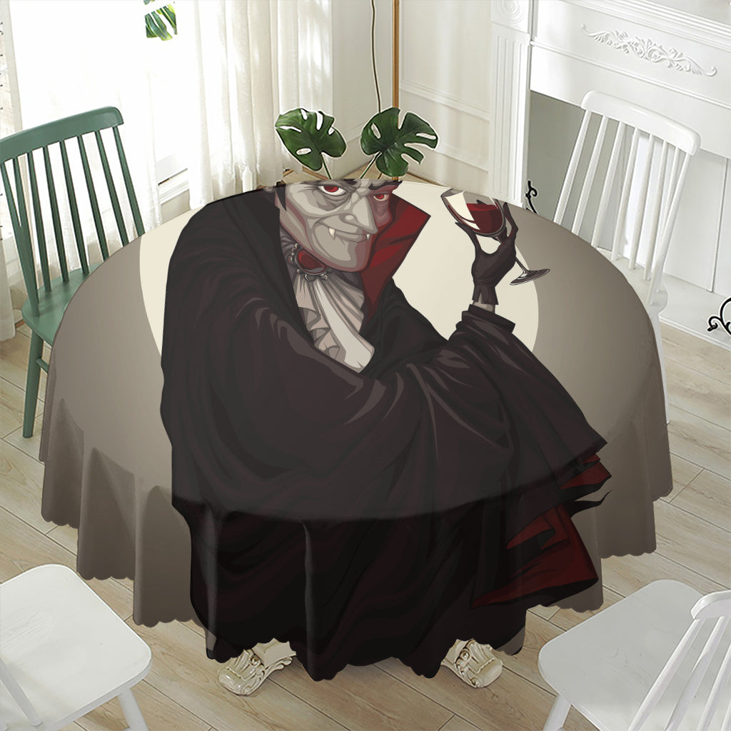 Count Dracula Print Waterproof Round Tablecloth