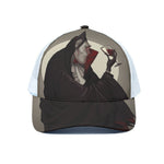 Count Dracula Print White Mesh Trucker Cap