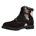 Count Dracula Print Padded Collar Lace Up Boots