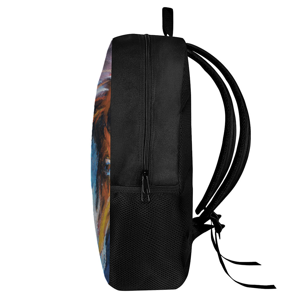 Couple Horses Painting Print 17 Inch Backpack