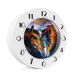 Couple Horses Painting Print Alarm Clock