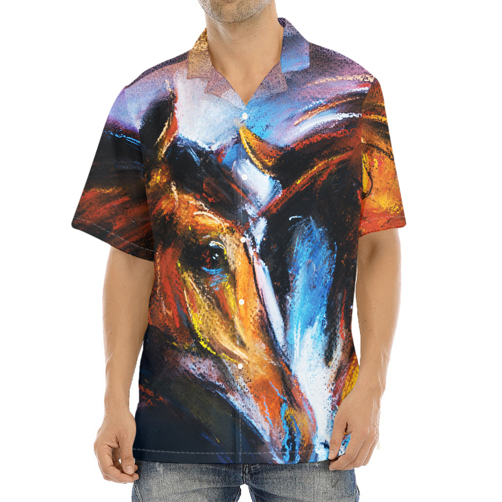 Couple Horses Painting Print Aloha Shirt