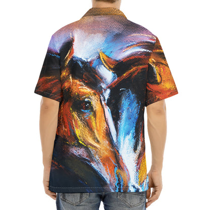 Couple Horses Painting Print Aloha Shirt