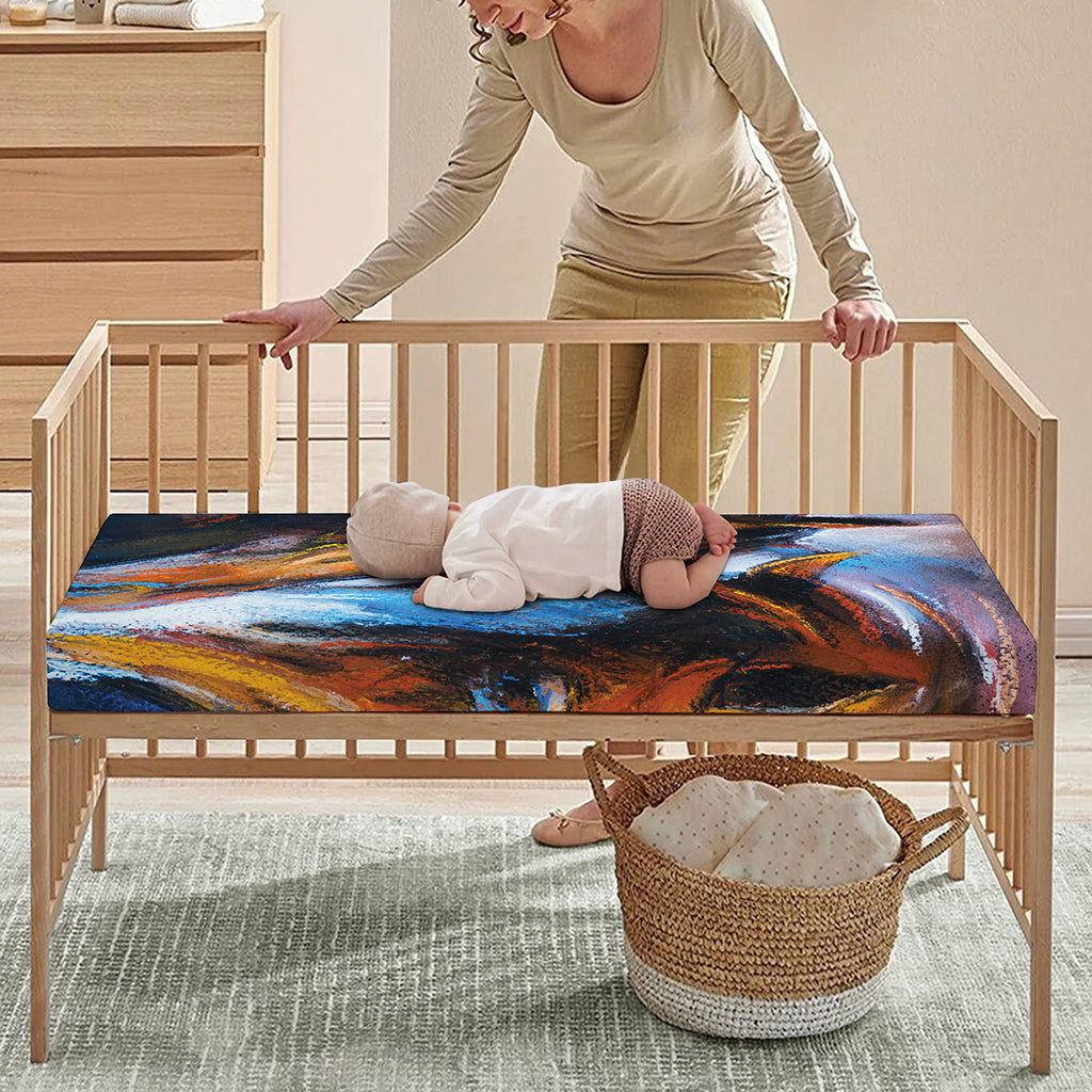 Couple Horses Painting Print Baby Crib Sheet