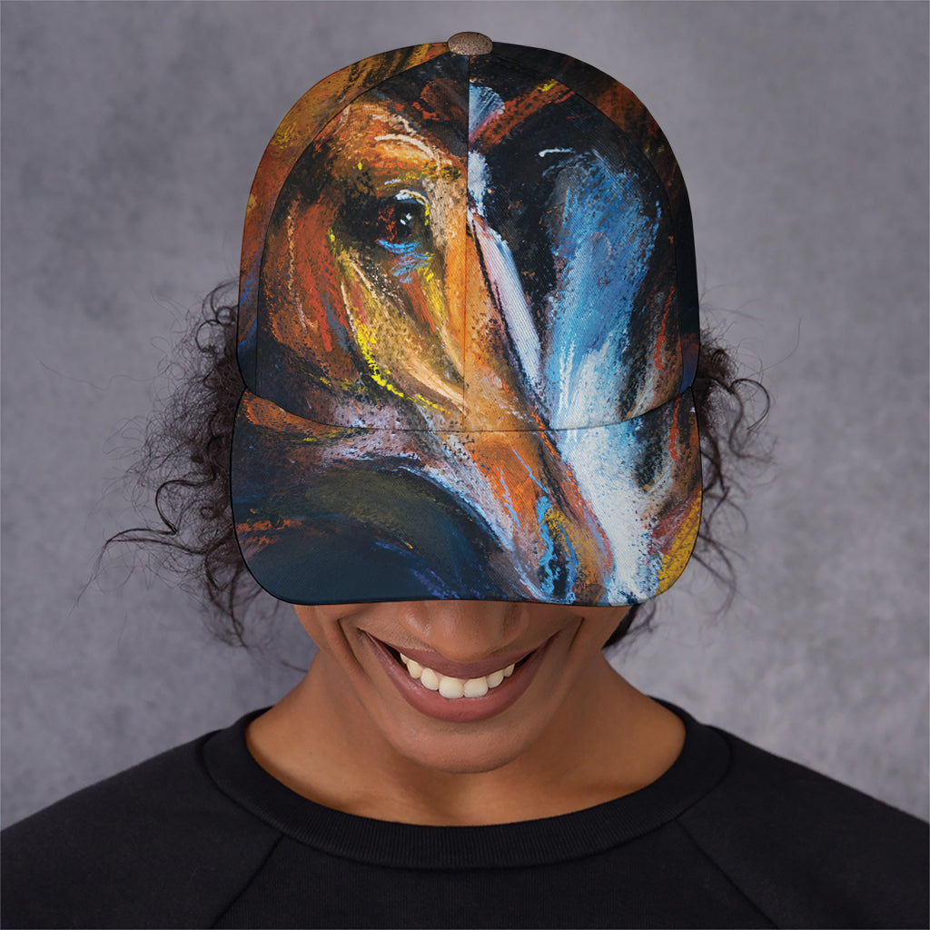 Couple Horses Painting Print Baseball Cap