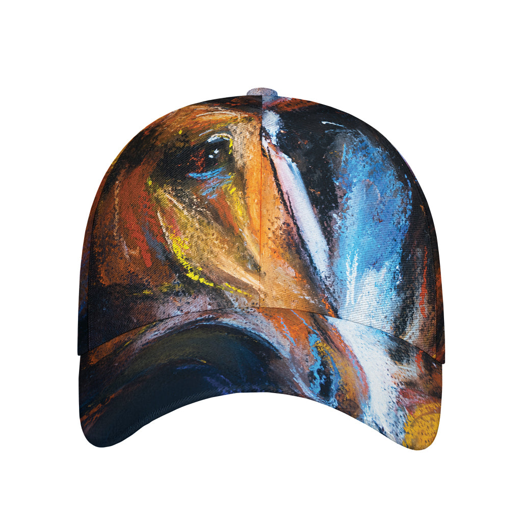 Couple Horses Painting Print Baseball Cap