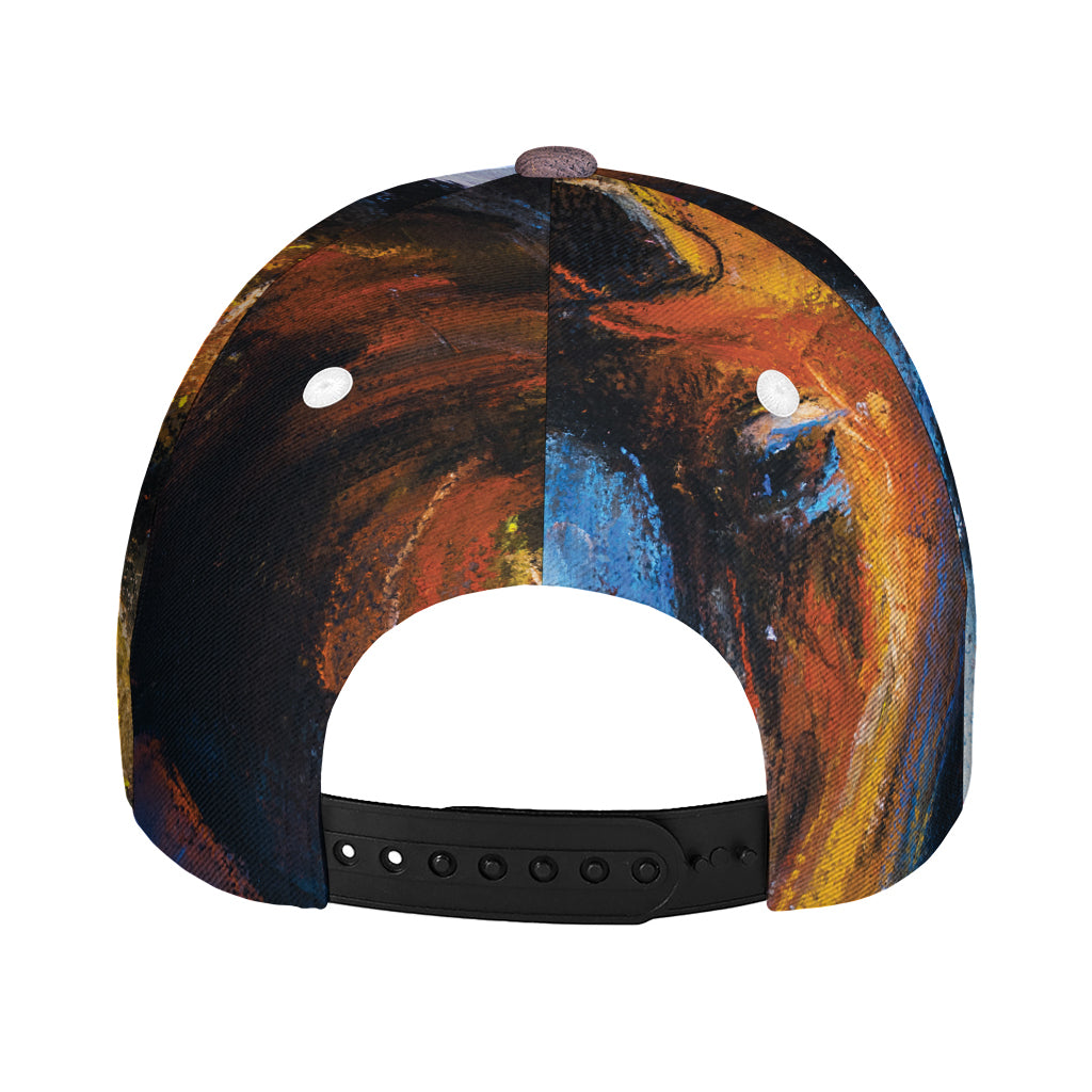 Couple Horses Painting Print Baseball Cap