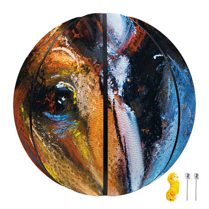 Couple Horses Painting Print Basketball