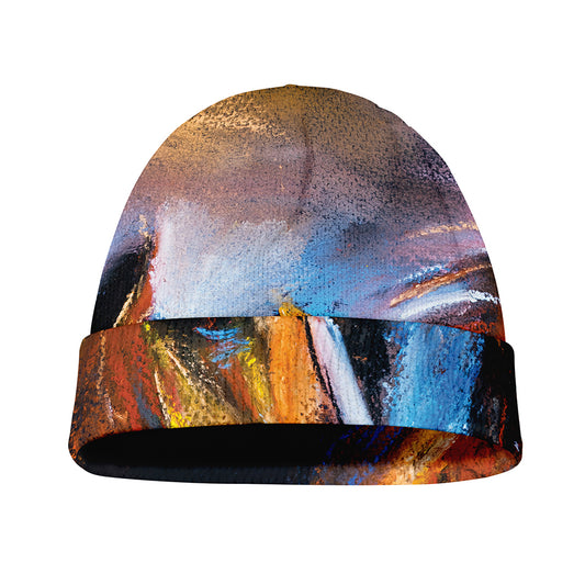 Couple Horses Painting Print Beanie