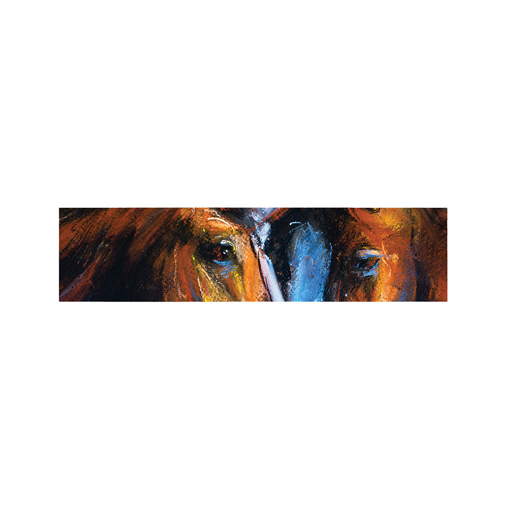 Couple Horses Painting Print Bed Runner