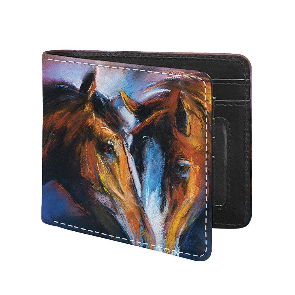 Couple Horses Painting Print Bifold Wallet