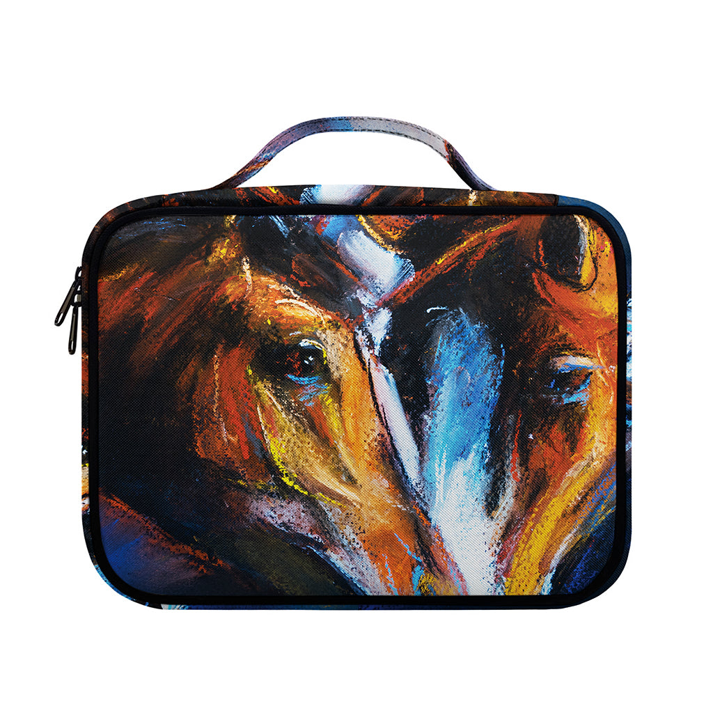 Couple Horses Painting Print Briefcase Bible Bag