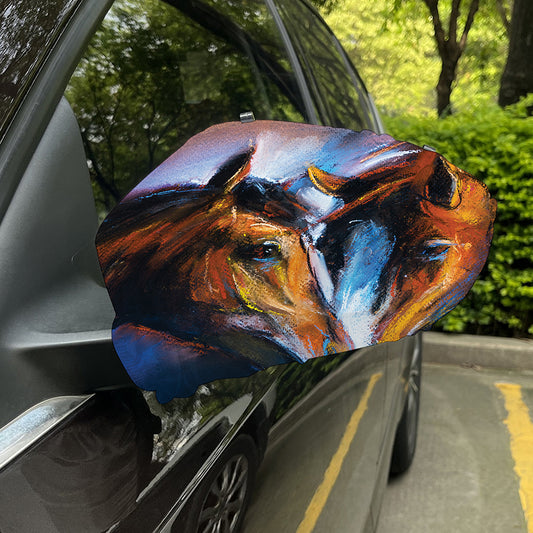 Couple Horses Painting Print Car Side Mirror Covers