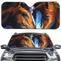 Couple Horses Painting Print Car Windshield Sun Shade