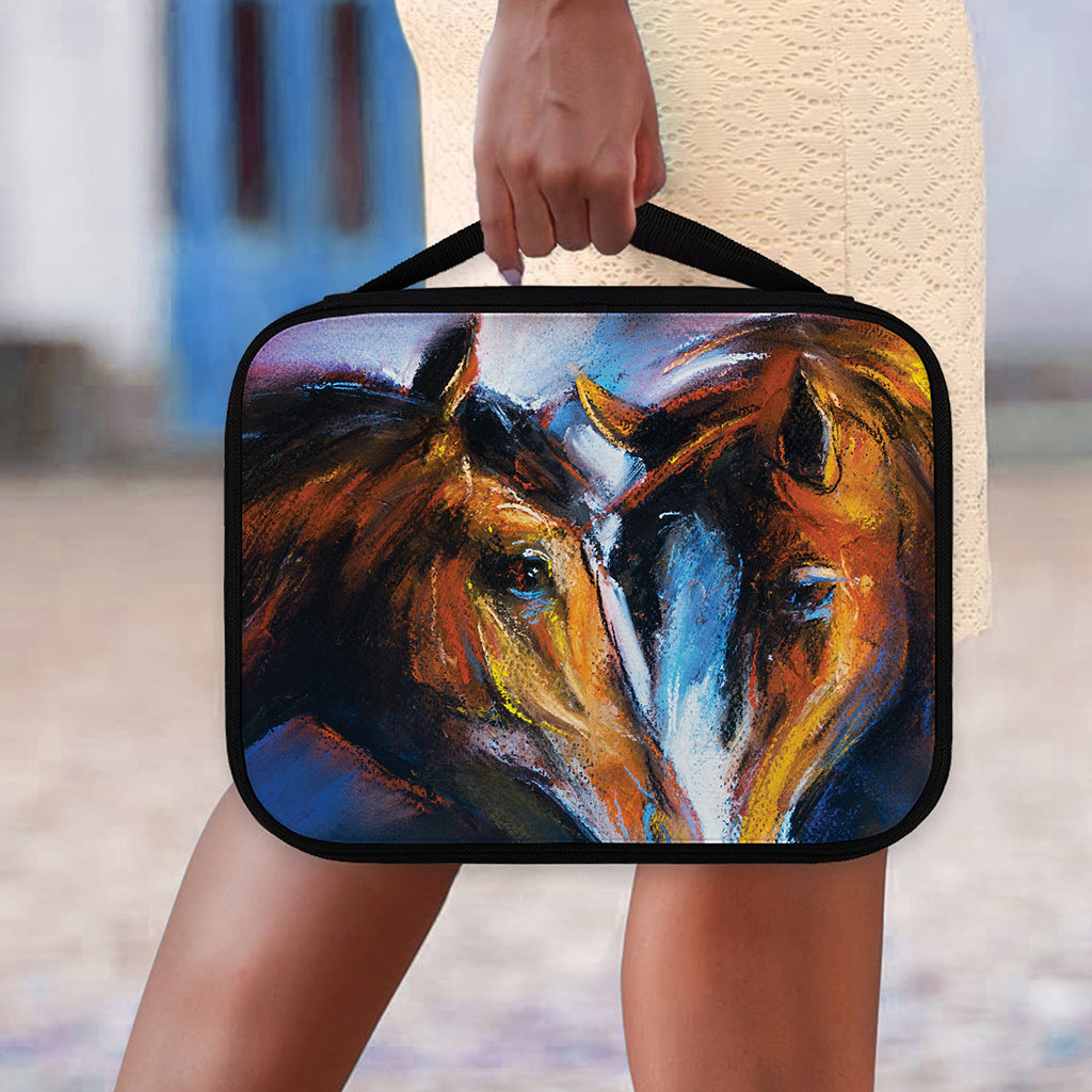 Couple Horses Painting Print Classic Bible Case