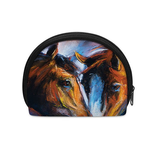 Couple Horses Painting Print Coin Purse