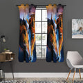 Couple Horses Painting Print Grommet Curtain Panels