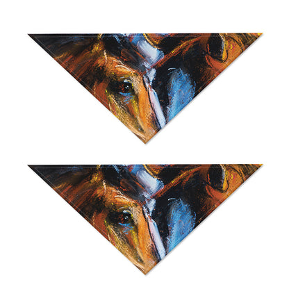 Couple Horses Painting Print Dog Bandana