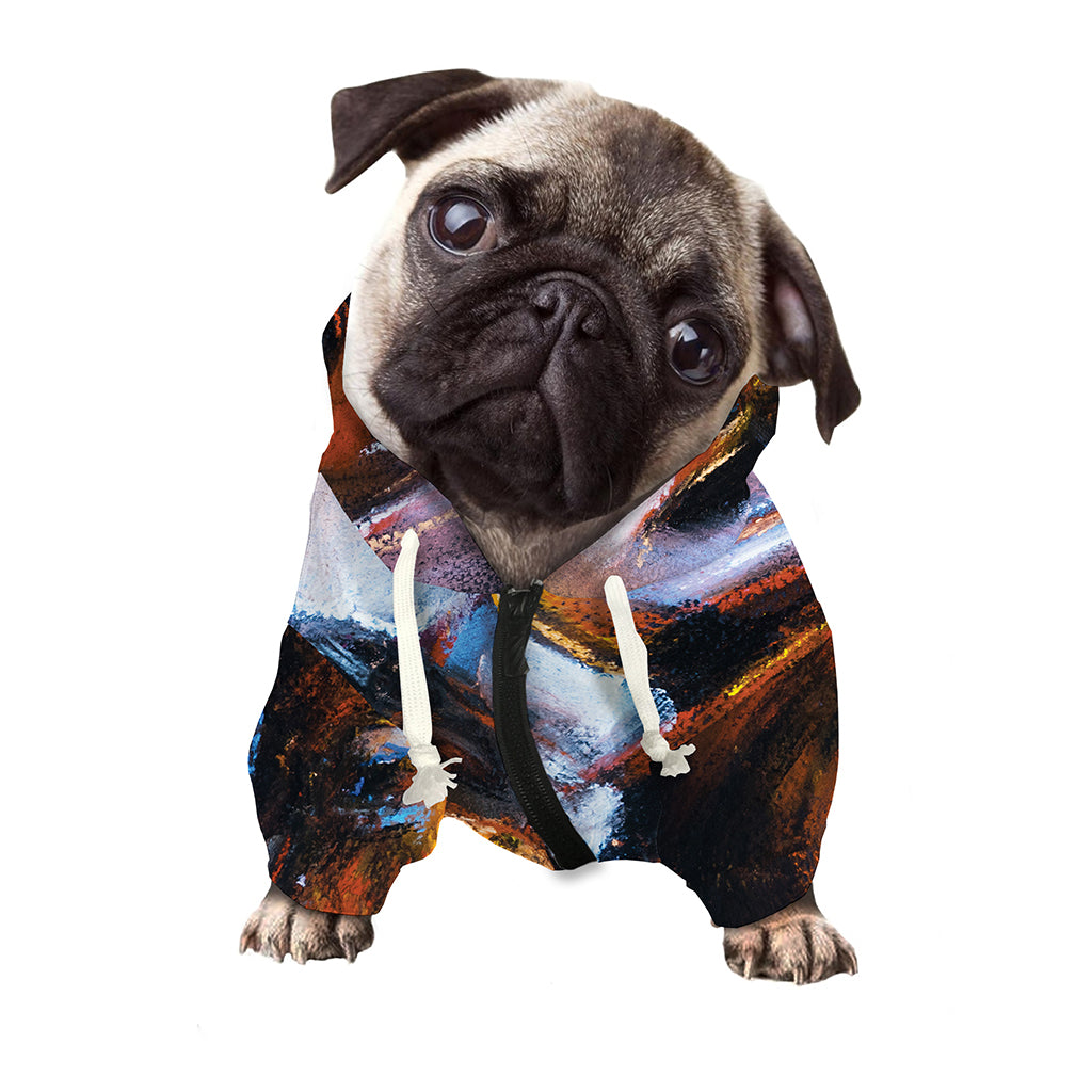 Couple Horses Painting Print Dog Zip Up Hoodie