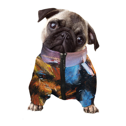 Couple Horses Painting Print Dog Zip Up Jacket