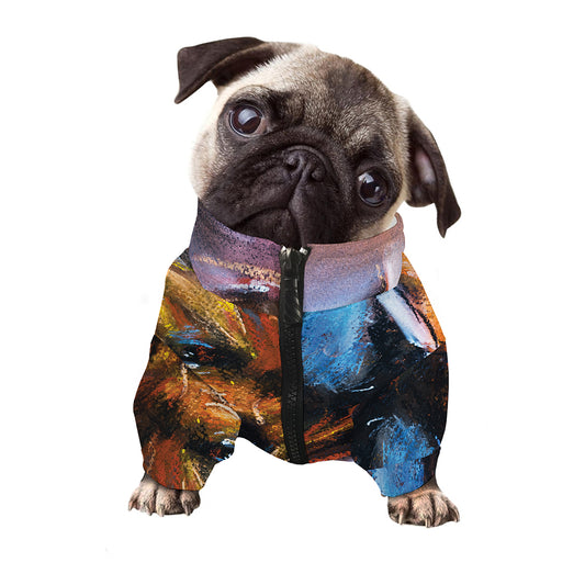 Couple Horses Painting Print Dog Zip Up Jacket
