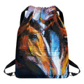 Couple Horses Painting Print Drawstring Backpack