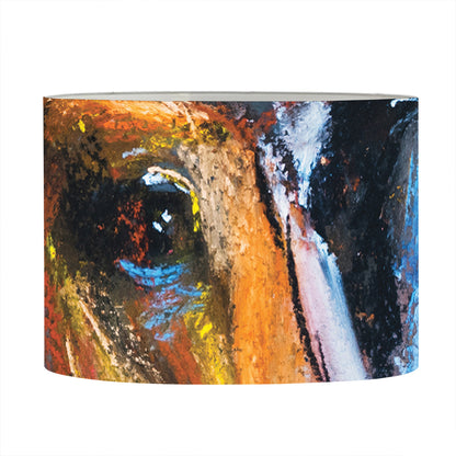 Couple Horses Painting Print Drum Lamp Shade