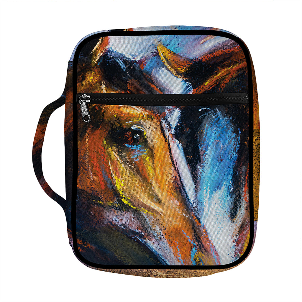 Couple Horses Painting Print Front Pocket Bible Bag