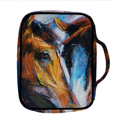 Couple Horses Painting Print Front Pocket Bible Bag