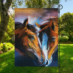 Couple Horses Painting Print Garden Flag