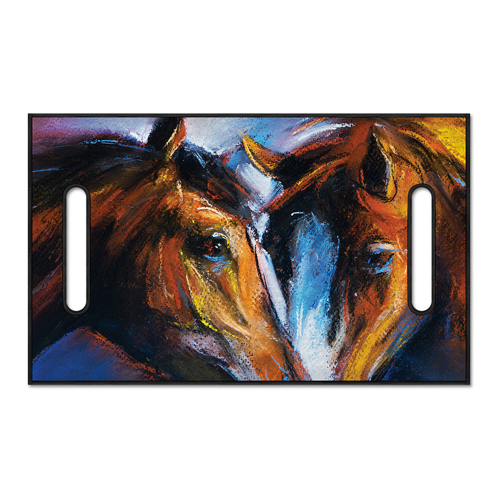 Couple Horses Painting Print Golf Cart Seat Cover