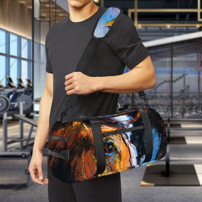 Couple Horses Painting Print Gym Bag