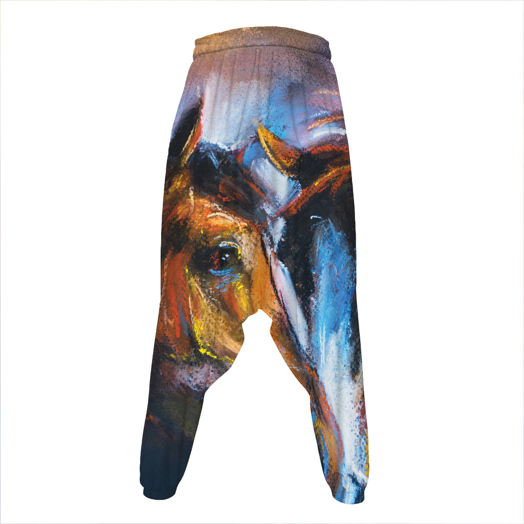 Couple Horses Painting Print Hammer Pants