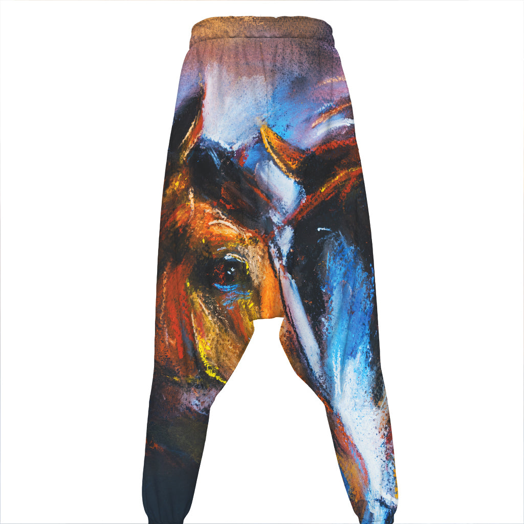 Couple Horses Painting Print Hammer Pants