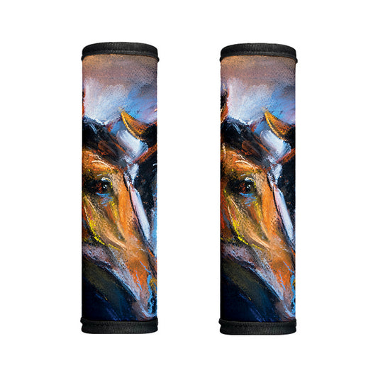 Couple Horses Painting Print Handle Covers