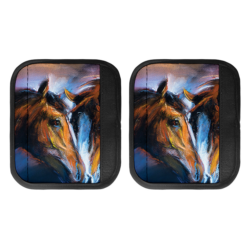 Couple Horses Painting Print Handle Covers
