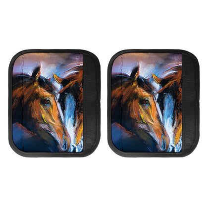 Couple Horses Painting Print Handle Covers