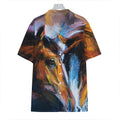 Couple Horses Painting Print Hawaiian Shirt