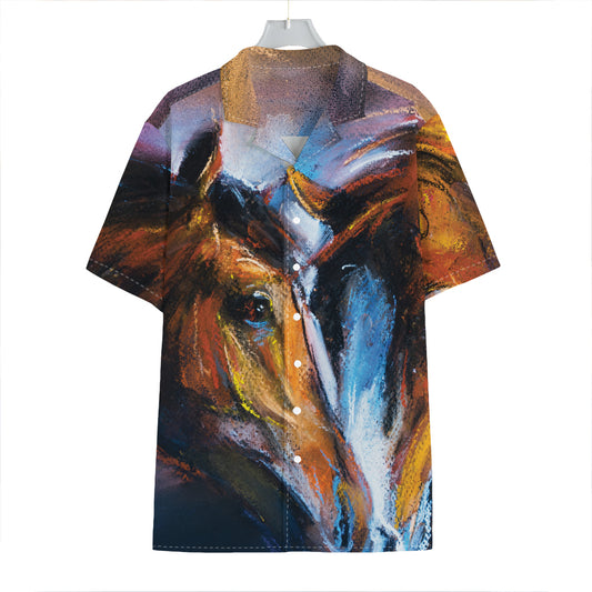 Couple Horses Painting Print Hawaiian Shirt